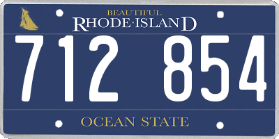 RI license plate 712854