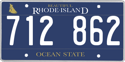 RI license plate 712862