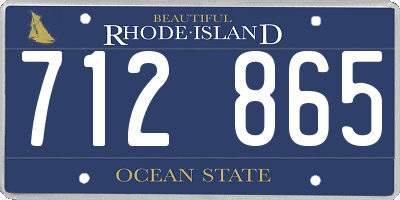RI license plate 712865