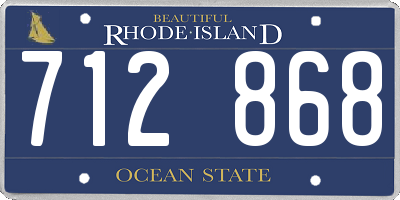 RI license plate 712868