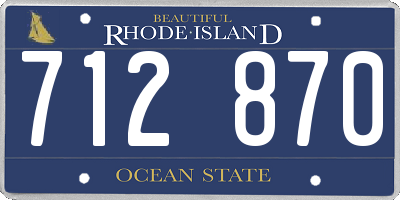 RI license plate 712870
