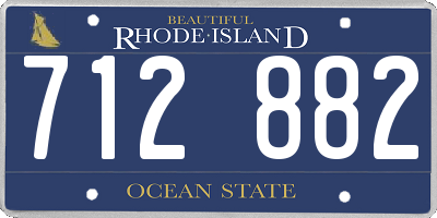 RI license plate 712882