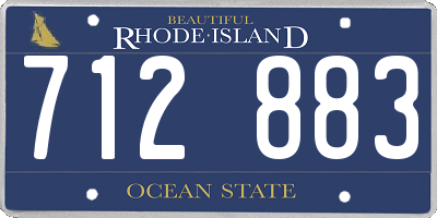 RI license plate 712883