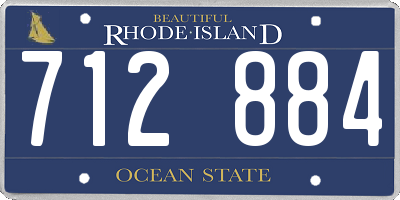 RI license plate 712884