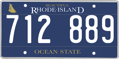 RI license plate 712889