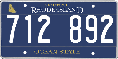 RI license plate 712892