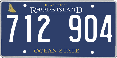 RI license plate 712904