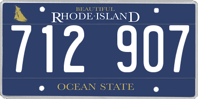 RI license plate 712907