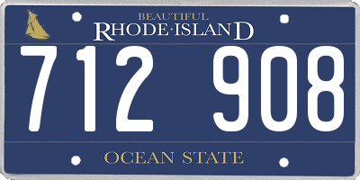 RI license plate 712908