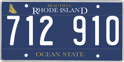 RI license plate 712910