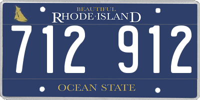 RI license plate 712912