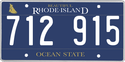 RI license plate 712915