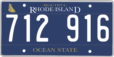 RI license plate 712916