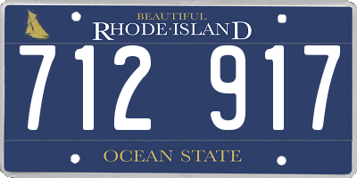 RI license plate 712917