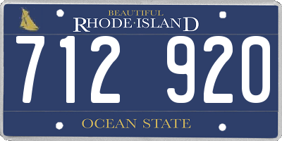 RI license plate 712920