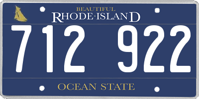 RI license plate 712922