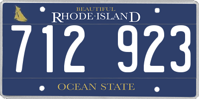 RI license plate 712923