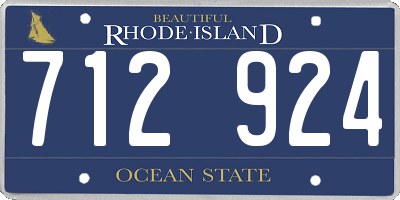 RI license plate 712924