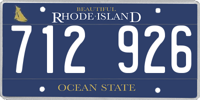 RI license plate 712926