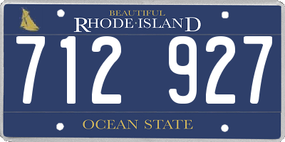 RI license plate 712927