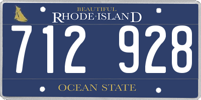 RI license plate 712928