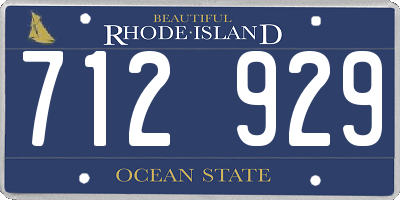 RI license plate 712929