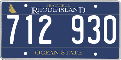 RI license plate 712930