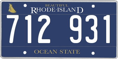 RI license plate 712931