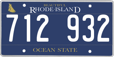 RI license plate 712932