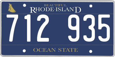 RI license plate 712935
