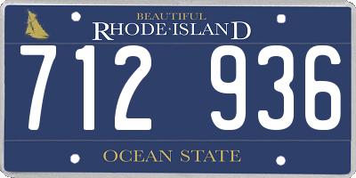 RI license plate 712936