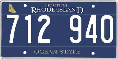RI license plate 712940