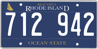RI license plate 712942