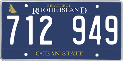 RI license plate 712949