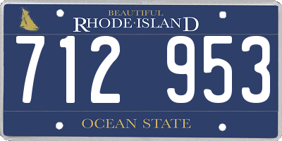 RI license plate 712953