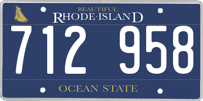 RI license plate 712958