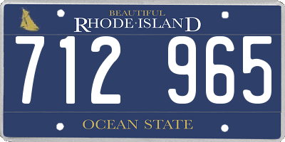 RI license plate 712965