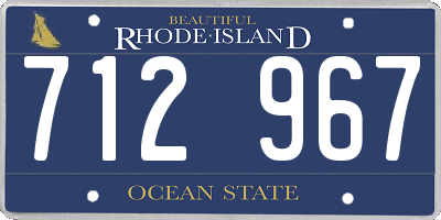 RI license plate 712967