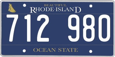 RI license plate 712980
