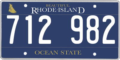 RI license plate 712982