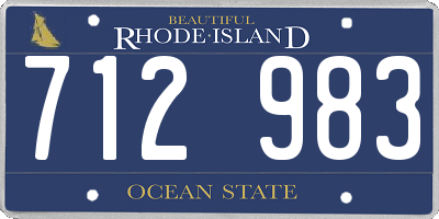 RI license plate 712983