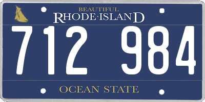RI license plate 712984