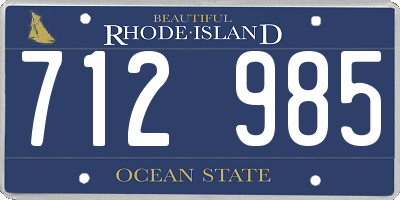 RI license plate 712985