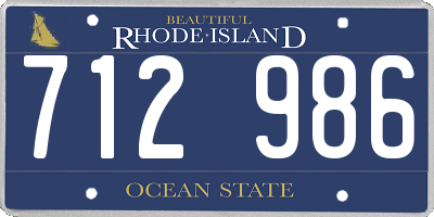 RI license plate 712986