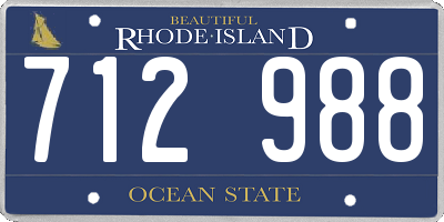 RI license plate 712988