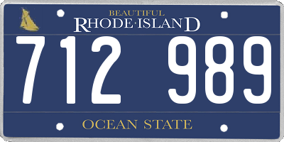RI license plate 712989