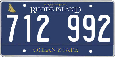RI license plate 712992