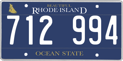 RI license plate 712994