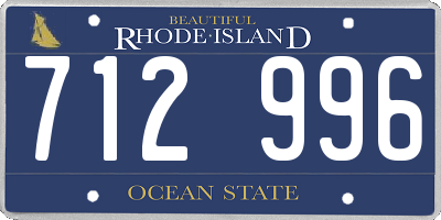 RI license plate 712996