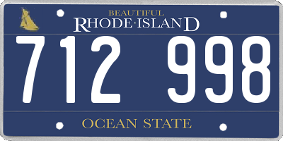 RI license plate 712998